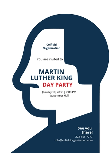 Free Martin Luther King Day Event Invitation Template to Edit Online