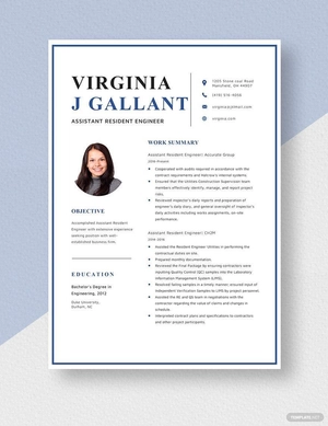 Assistant Resident Engineer Resume