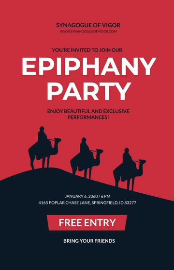 Free Ephiphany Party Poster Template to Edit Online