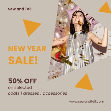 Free New Year Sale Instagram Post Template to Edit Online