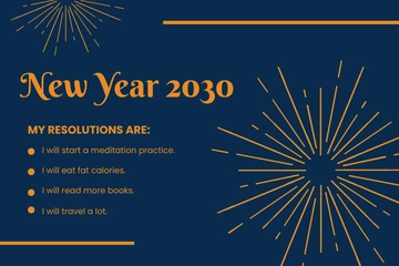 Free New Year Resolution Card Template to Edit Online