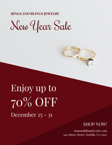 Free New Year Sale Flyer Template to Edit Online