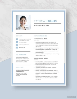 Assistant Secretary Resume