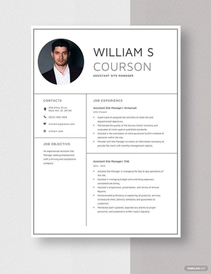 Assistant Site Manager Resume