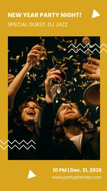 Free New Year Party Snapchat Geofilter Template to Edit Online