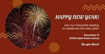 Free New Year Fireworks Show Facebook Post Template to Edit Online