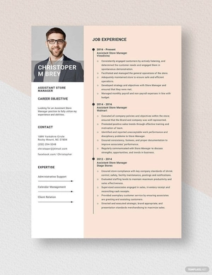 Assistant Store Manager Resume