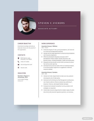 Associate Actuary Resume