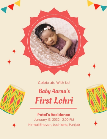Free First Lohri Flyer Template to Edit Online