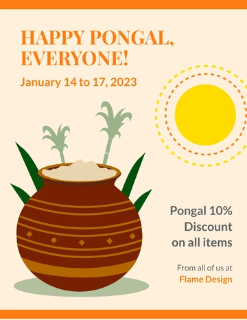 Free Happy Pongal Flyer Template to Edit Online