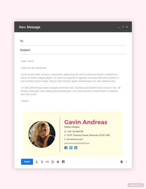 Fashion Designer Email Signature Template