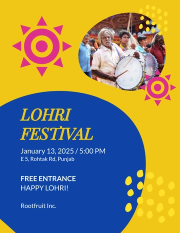 Free Lohri Festival Flyer Template to Edit Online