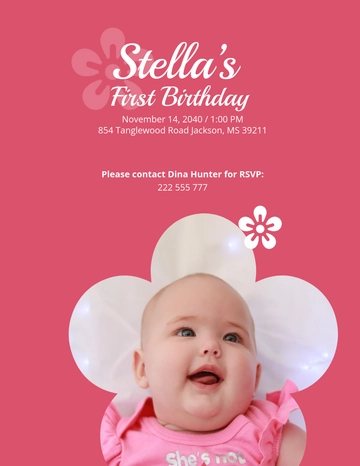 Free First Birthday Flyer Template to Edit Online