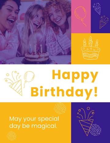 Free Birthday Greeting Flyer Template to Edit Online