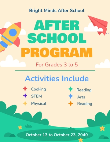 Free After School Program Flyer Template to Edit Online | Template.net