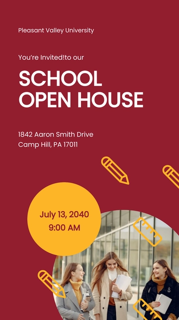 Free School Open House Whatsapp Post Template to Edit Online
