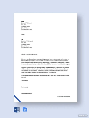 Training Proposal Request Letter