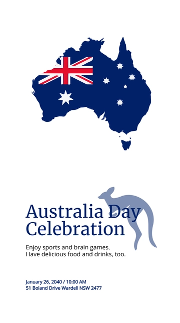 Free Australia Day Celebration Whatsapp Post Template to Edit Online