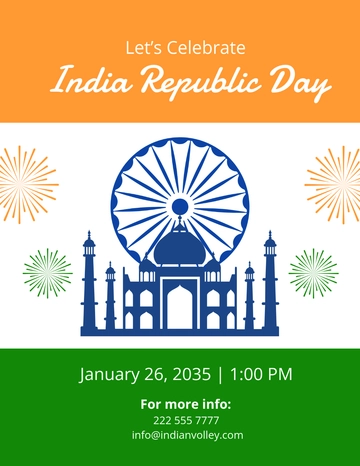Free India Republic Day Event Flyer Template to Edit Online | Template.net
