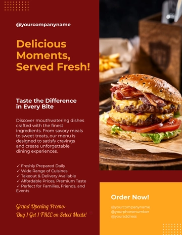 Free Food Business Marketing Flyer Template to Edit Online