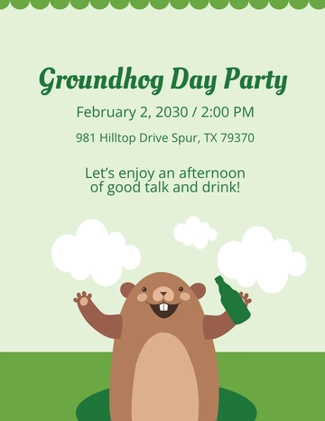 Free Groundhog Day Party Flyer Template to Edit Online | Template.net