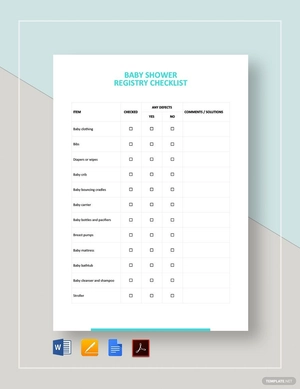 Baby Shower Registry Checklist Template Baby Shower Registry Checklist Template