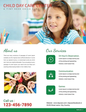 Child Day Care Flyer Template
