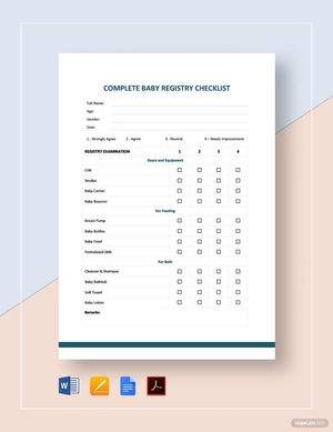 Complete Baby Registry Checklist Template Complete Baby Registry Checklist Template