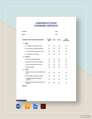 Corporate Event Planning Checklist Template