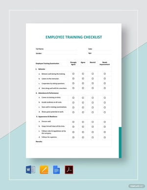 Employee Training Checklist Template