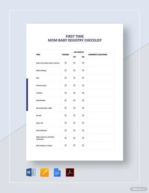 First Time Mom Baby Registry Checklist Template First Time Mom Baby Registry Checklist Template