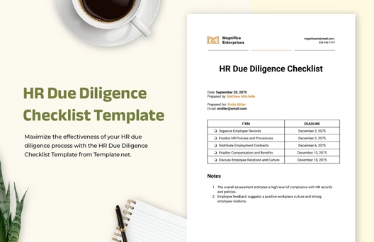 HR Due Diligence Checklist Template