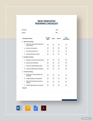 New Employee Training Checklist Template