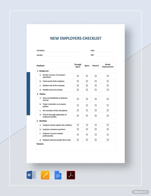 New Employers Checklist Template