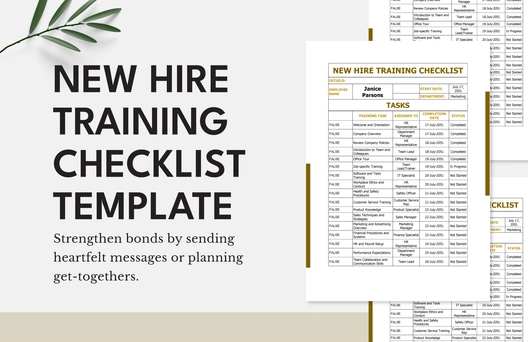 New Hire Training Checklist Template