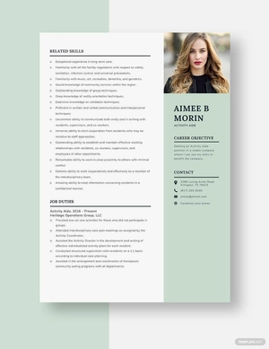 Activity Aide Resume