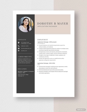 Application Packager Resume