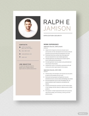 Application Security Resume