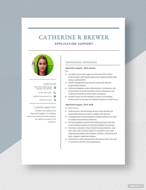 Application Support Resume
