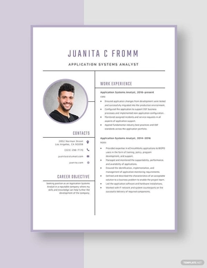 Application Systems Analyst Resume