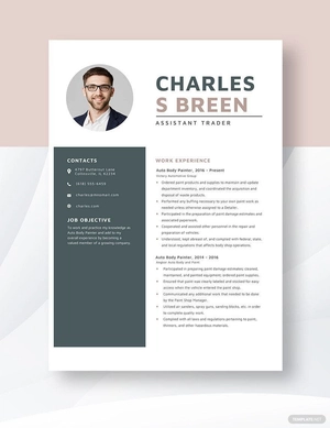Auto Body Painter Resume