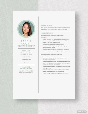Document Imaging Specialist Resume