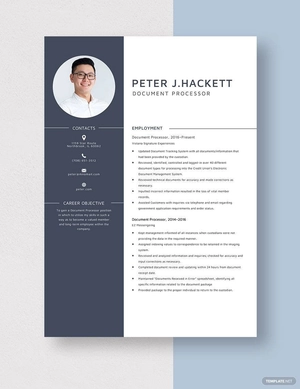 Document Processor Resume