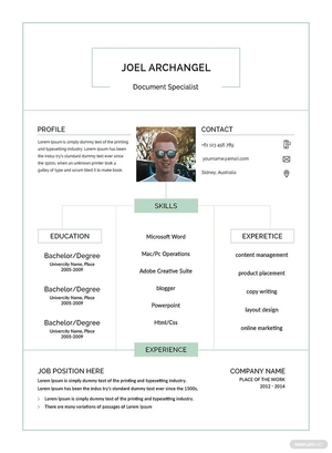 Document Specialist Resume