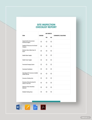 Site Inspection Checklist Template Site Inspection Checklist Template