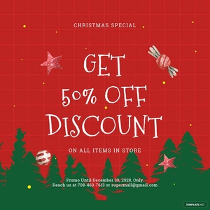 Holiday Off Discount Sale Instagram Post Template