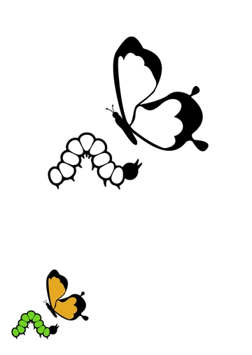 Free Caterpillar Butterfly Coloring Page Template to Edit Online