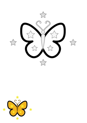 Free Star Butterfly Coloring Page Template to Edit Online