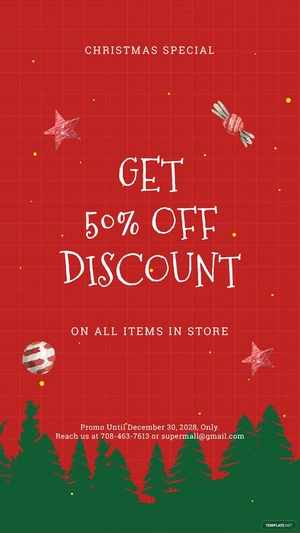 Holiday Off Discount Sale Whatsapp Image Template