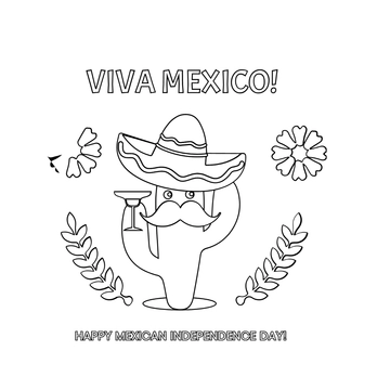 Free Cute Mexican Independence Day Drawing Template to Edit Online